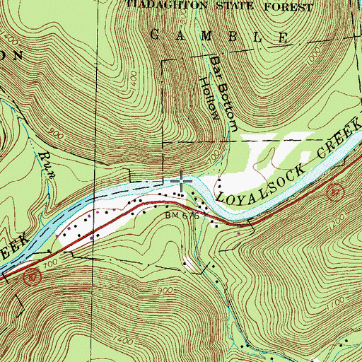 Topographic Map of Little Bear Creek, PA