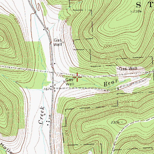 Topographic Map of Bear Creek, PA