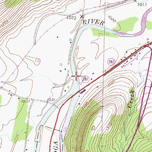Topographic Map of Bear Creek, PA