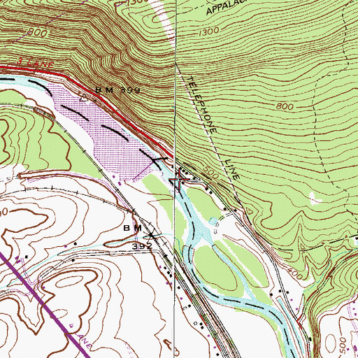 Topographic Map of Bear Creek, PA