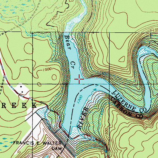 Topographic Map of Bear Creek, PA