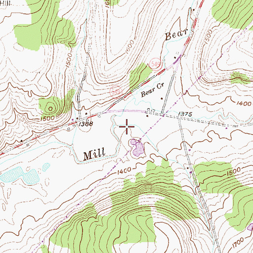 Topographic Map of Bear Creek, PA