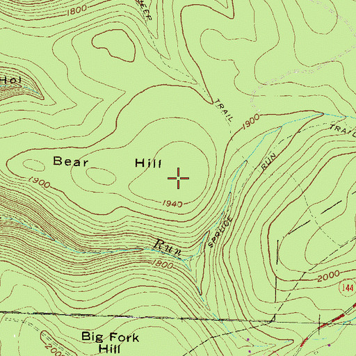 Topographic Map of Bear Hill, PA