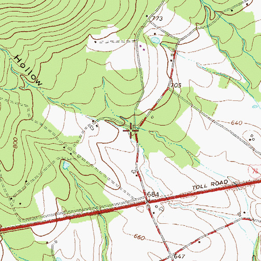 Topographic Map of Bear Hollow, PA