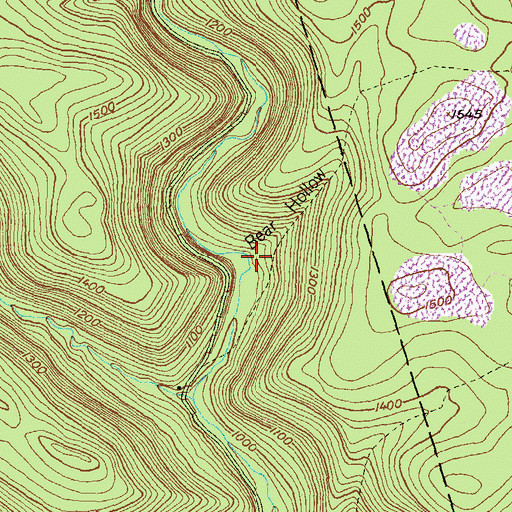Topographic Map of Bear Hollow, PA