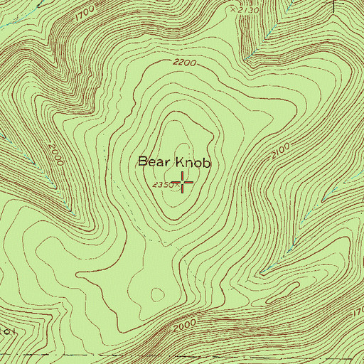 Topographic Map of Bear Knob, PA
