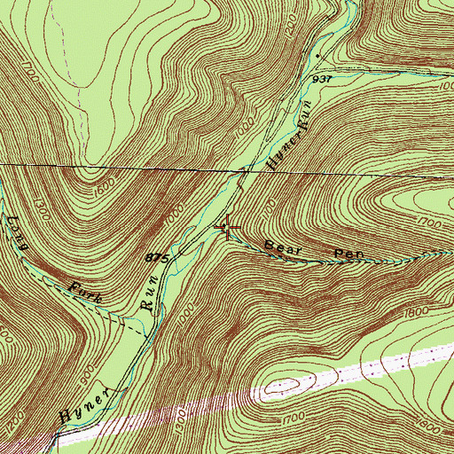 Topographic Map of Bear Pen Hollow, PA