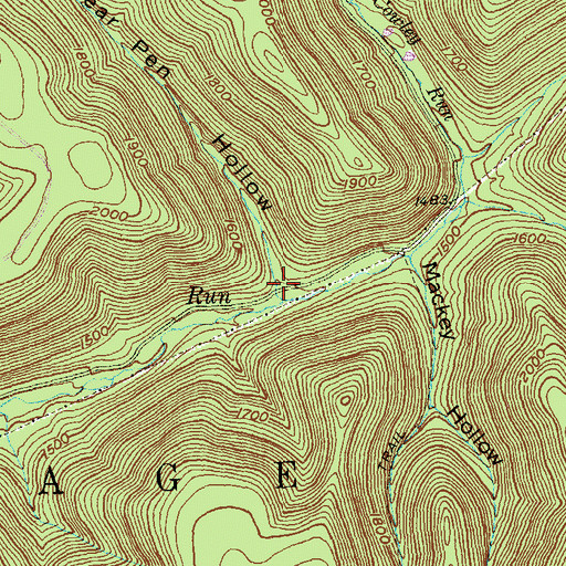 Topographic Map of Bear Pen Hollow, PA