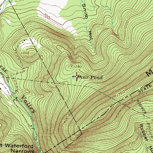 Topographic Map of Bear Pond, PA
