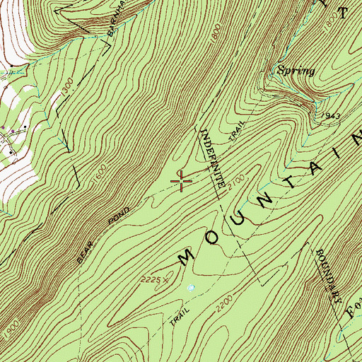 Topographic Map of Bear Pond Trail, PA