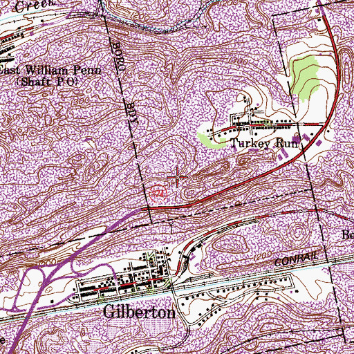 Topographic Map of Bear Ridge, PA
