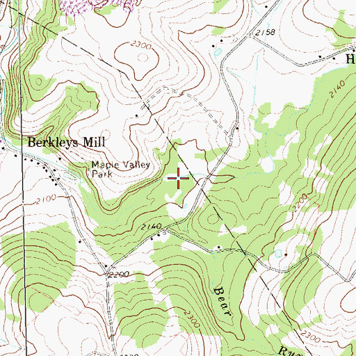 Topographic Map of Bear Run, PA