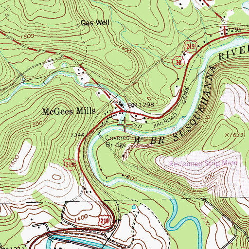 Topographic Map of Bear Run, PA