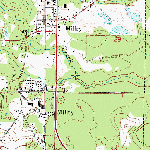 Topographic Map of Crosbys Creek, AL