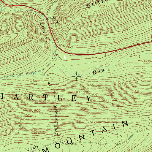 Topographic Map of Bear Run, PA