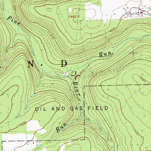 Topographic Map of Bear Run, PA