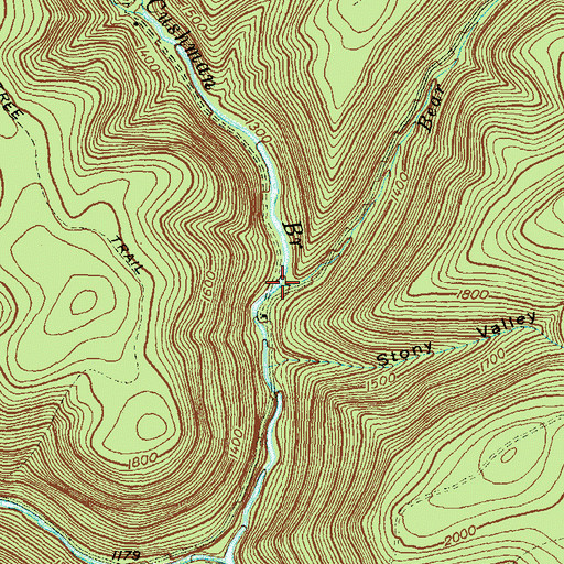 Topographic Map of Bear Run, PA