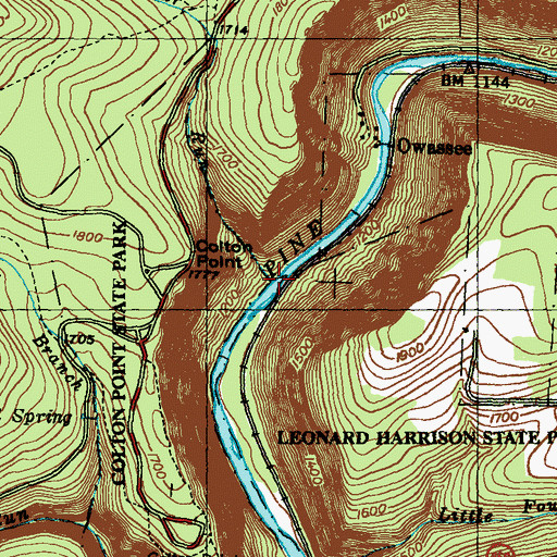 Topographic Map of Bear Run, PA