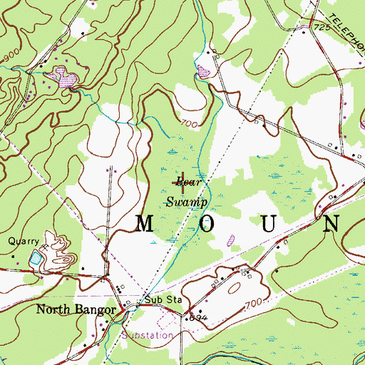 Topographic Map of Bear Swamp, PA