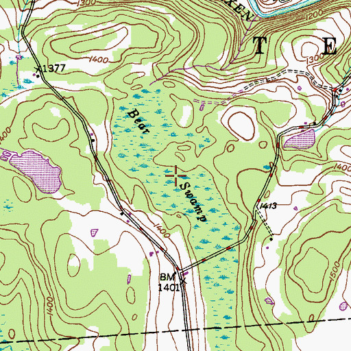 Topographic Map of Bear Swamp, PA