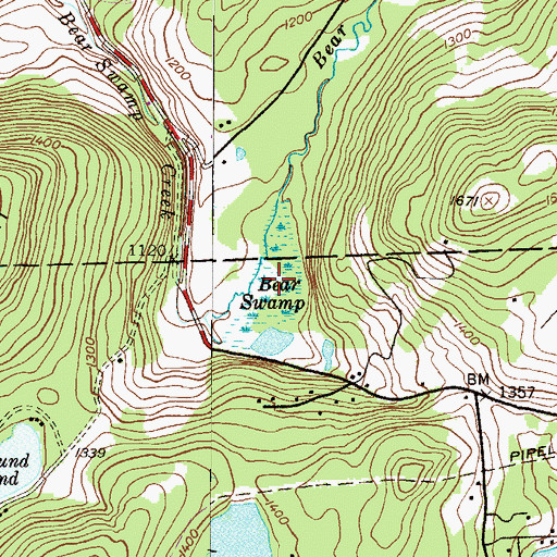 Topographic Map of Bear Swamp, PA