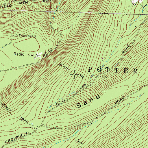 Topographic Map of Bear Trail, PA
