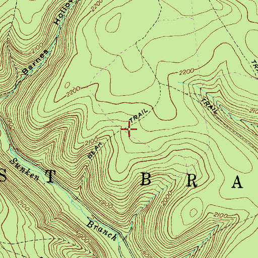 Topographic Map of Bear Trail, PA