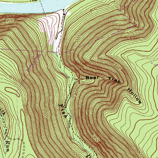 Topographic Map of Bear Trap Hollow, PA