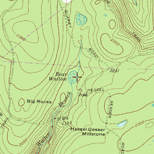 Topographic Map of Bear Wallow, PA