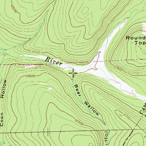 Topographic Map of Bear Wallow, PA
