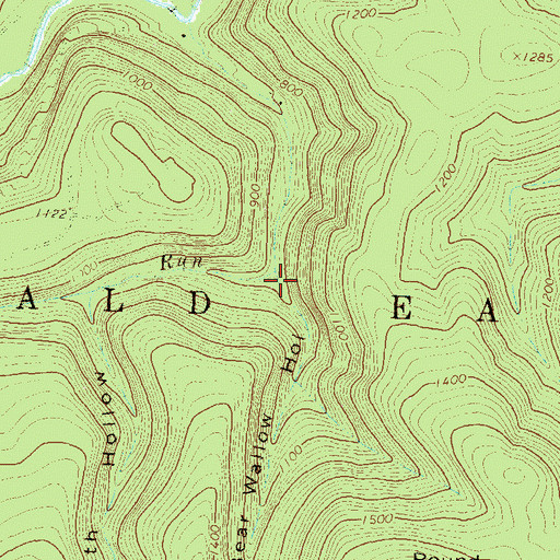 Topographic Map of Bear Wallow Hollow, PA