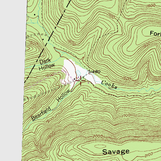 Topographic Map of Bearfield Hollow, PA