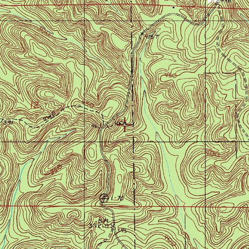 Topographic Map of Crossroad Church, AL