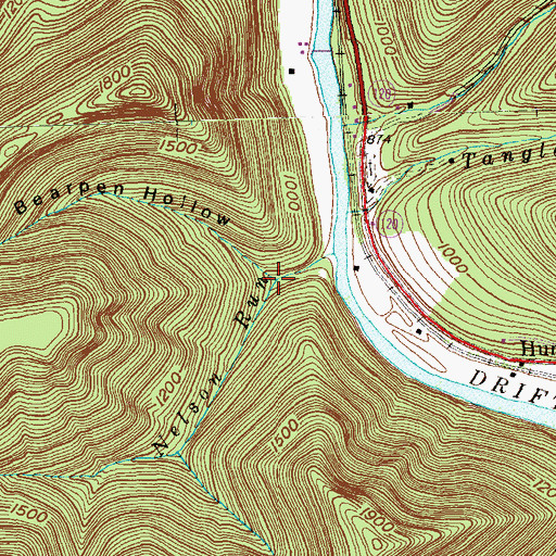 Topographic Map of Bearpen Hollow, PA