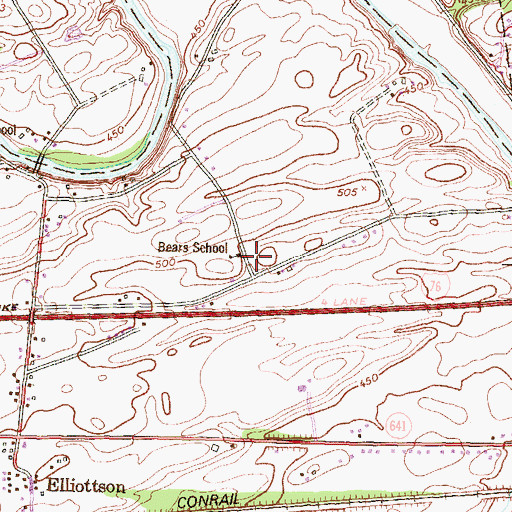 Topographic Map of Bears School, PA