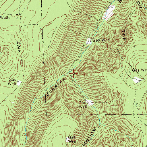 Topographic Map of Bearwallow Hollow, PA