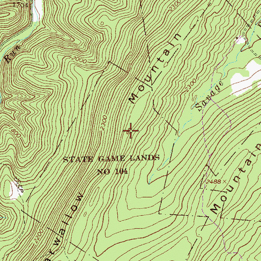 Topographic Map of Bearwallow Mountain, PA