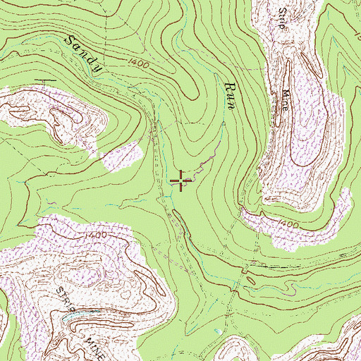 Topographic Map of Beauty Run, PA