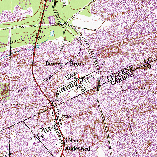 Topographic Map of Beaver Brook, PA