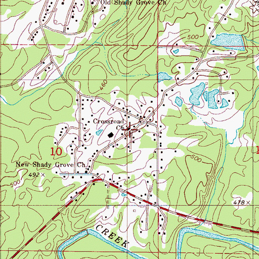 Topographic Map of Crossroad Church, AL