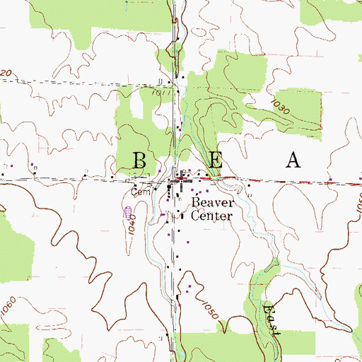 Topographic Map of Beaver Center, PA