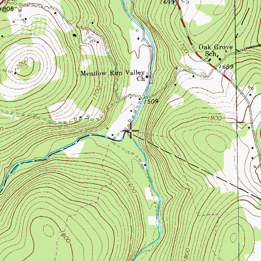 Topographic Map of Beaver Creek, PA