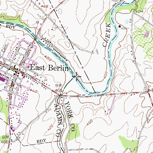 Topographic Map of Beaver Creek, PA