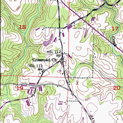 Topographic Map of Crossroads Missionary Baptist Church, AL