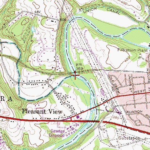Topographic Map of Beaver Creek, PA