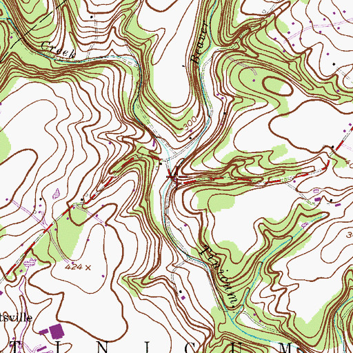 Topographic Map of Beaver Creek, PA