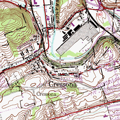 Topographic Map of Beaver Creek, PA