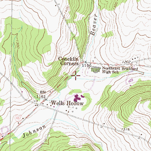 Topographic Map of Beaver Creek, PA