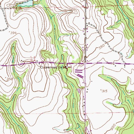 Topographic Map of Crossroad School, AL