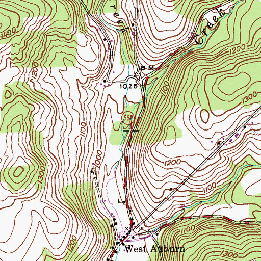 Topographic Map of Beaver Meadow Creek, PA